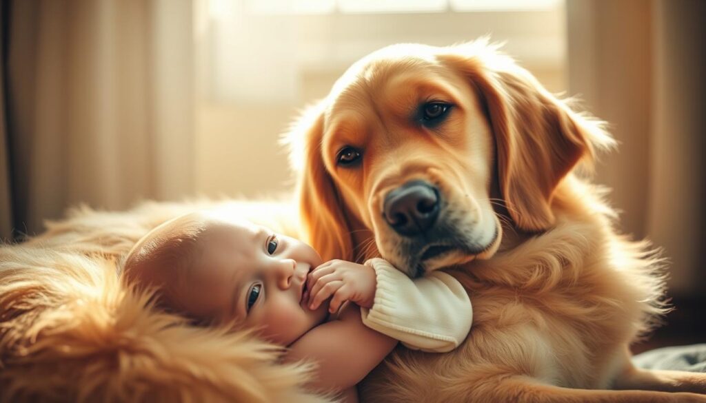 dog and baby bond